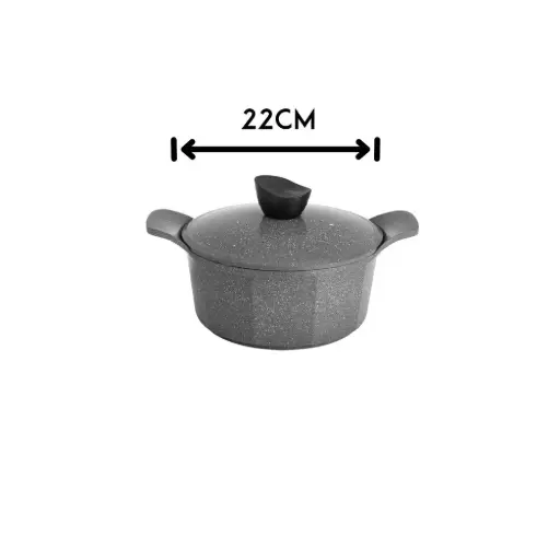[6281093501221] JEWEL GRANITE POT WITH LID 22 CM