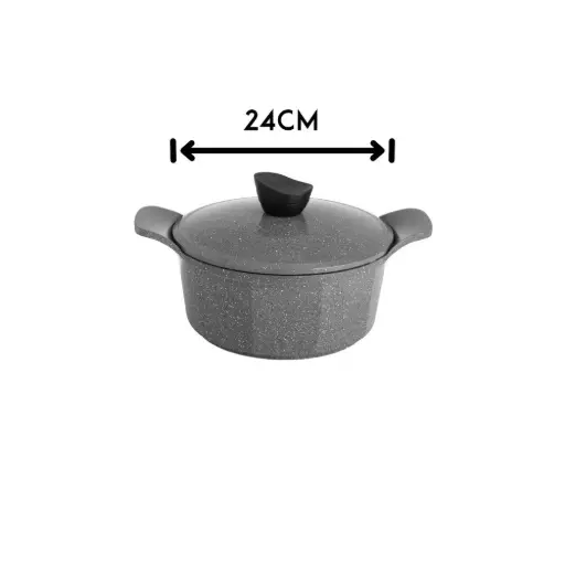 JEWEL GRANITE POT WITH LID 24 CM